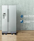Beefy Adjustable Mobile Base For Fridges And Heavy Appliances With Four Locking Wheels And Four Sturdy Feet Fits 27.5 To 35.4 Inches