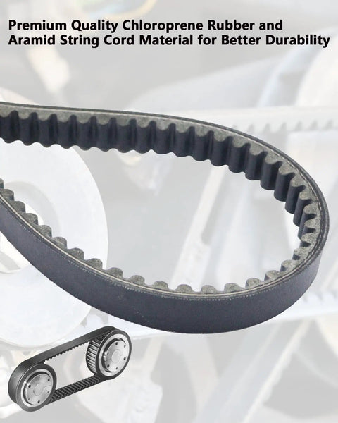 High Performance Drive Belt For Honda Lead 110 NHX110 Scooter CVT Transmission V Belt Fits 2008-2015 Models Replace 23100-GFM-901 showing durable rubber and cord material.