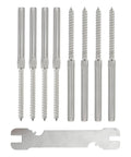 Stainless Steel 3/16 Inch Lag Screws Left Right Cable Railing Kit With Wrench For Wood Posts And Steel Cable Deck Railings