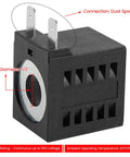12V DC Solenoid Coil 16W with dual spade connectors for hydraulic power unit, fits valve stem series 08 80 88 98, front view