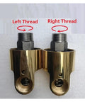 Two Way Swivel Hose Joint From DN25 To DN10 With One And Three Eighths Inch Threads, Brass Construction, Leak Proof Seal, 360 Degree Rotation, No Kink For Easy Hookups, Heavy Duty High Pressure Hose Adapter, left and right thread view