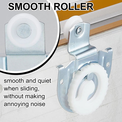 4 Piece Sliding Wardrobe Door Hardware Set Includes Two Dial Adjust Door Hangers Sized 1 And 2, 8 Screws, Durable Galvanized Steel Closet Roller Kit For Smooth, Quiet Sliding Doors And Easy Installation