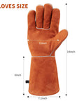 Heavy Duty 14 Inch Welding Gloves Heat Resistant Leather For Welding Fire Pit Campfire BBQ Grilling Oven Baking Mig Tig Stick Gear Gift