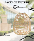Hanging Egg Chair With Cushions And Stand For Patio Garden Or Balcony Chill Outdoor Swing Chair Cozy Rattan Lounge Seat
