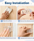 Steps to install Baby Proofing Drawer Locks With Dual Button Unlock Clear Adhesive Safety Locks 4 Pack Easy Install for drawers