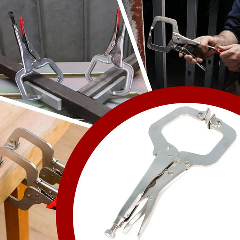 10 Piece 11 Inch Locking C Clamps With Swivel Pads, Heavy Duty C Type Locking Pliers used in woodworking and metalworking