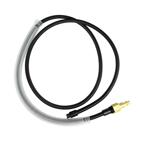 Air hose with fitting for One Eighth Inch 95 Degree Pencil Angle Die Grinder With Right Angle Head, lightweight, rugged design.