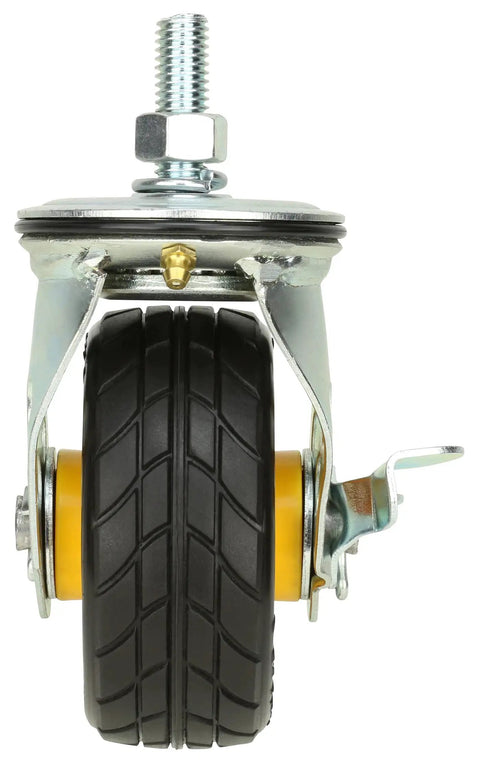 Front view of Hardcore Durable 4 X 2 Inch Wide Caster Wheel With Parking Brake, ideal for recliners and office chairs.