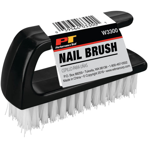 Ergonomic Nail Brush With Easy Grip Handle And Tough Nylon Bristles That Blast Dirt, ideal for cleaning nails and grime busting.