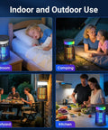 2 Pack Solar Bug Zapper Outdoor Portable Electric Mosquito Killer Waterproof Insect Trap with LED Night Light and Flame Effect