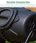 No Fuss Rollable 170L Compost Tumbler For Easy Garden Waste And Kitchen Scraps Large Outdoor Bin With Wheels Aerated Rotating Drum