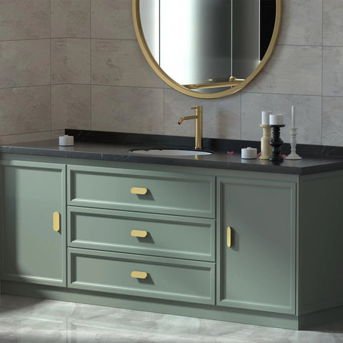 Bathroom cabinet with 10 Pack Gold Cabinet Pulls 3 Inch Edge Pulls For Cabinets Desk Pull Gold Handle For Kitchen Cabinets
