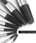 Eight Piece Water Pipe Screw Extractor Set For Damaged Screws And Bolts Alloy Steel Construction Rustproof Close-Up View