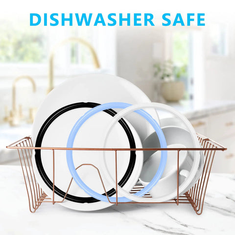Three Pack 6 Qt Silicone Sealing Ring Set For Electric Pressure Cookers Replacement Gasket For Duo60 Lux60 Duo50 Smart60 Csg60 Food Grade Silicone Fits 6 Qt Models And More in dish rack