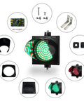 8 Inch Red And Green 2 In 1 Traffic Light Stop And Go LED Light With Black PC Housing Clear Lens Outdoor Waterproof IP65