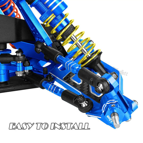 Alloy Front And Rear A Arms Upgrade For 1/10 Rustler 2WD And Stampede 2WD VXL RC Cars Navy Blue CNC Machined 6061 T6 Aluminum