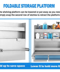 Heavy Duty 5052 Aluminum Work Station Cabinet With Flip Up Tray And Paper Towel Rack, Trailer Door Organizer, silver