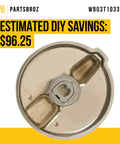 WB03T10337 Knob Assembly for General Electric range replacement, heavy duty durable DIY fix, shown in metallic finish