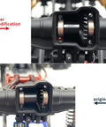 Comparison of Overdrive Helical Differential Gear Set For Traxxas TRX4M 1 To 18 RC Crawler Bronco Defender K10 before and after upgrade