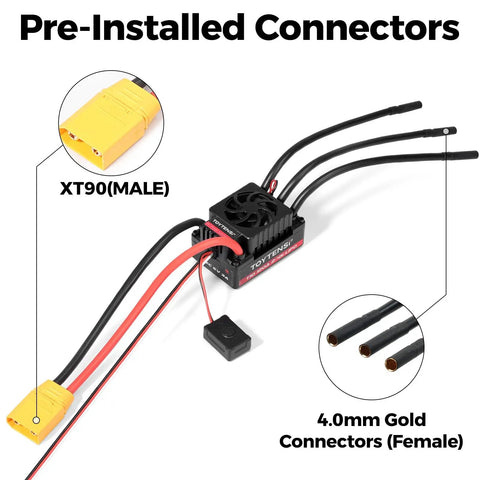 Beast 120A Waterproof Brushless ESC with XT90 and 4mm connectors for 1 to 10 RC Cars Trucks Buggies Truggies Sensorless 2 4S LiPo Ready