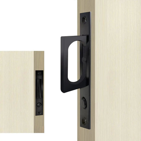 Pocket Door Edge Pull With Push Auto Bounce Switch Slick Brushed Nickel Black Finish Sliding Door Hardware flush hidden handle on wood door