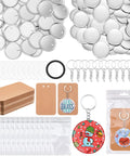 DIY Button Maker Kit For 100 Sets 58mm 2 And A Quarter Inch Includes Metal Shells Plastic Films Backing Parts Bags Cards And Keychains