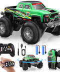 Green Amphibious RC Monster Truck Boat With IPX7 Waterproof, Gesture Sensing Control, 2.4GHz 4WD, 360 Degree Rotation, rugged outdoor toy.