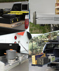 Beefy Heavy Duty Locking Drawer Slides 1 Pair 12 to 40 Inch Full Extension Ball Bearing Rails shown installed in various storage setups.