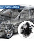 Front Wheel Hub Bearing Assembly With ABS For 2008-2016 Chrysler Town And Country, 5 Lug Design, showing easy installation in car diagram