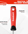 Pro Grade Grout Removal Tool With Replacement Carbide Tip Caulking Remover And Scraper With Soft Grip Handle shown from the front