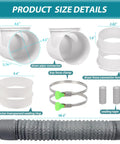 Tight Space Dryer Vent Hose Kit With 90 Degree Elbow And 8ft Flexible Hose For Small Laundry Rooms Indoor Vent Connector dimensions