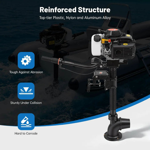 Powerful 4 Stroke 4HP Outboard Motor Short Shaft With CDI Ignition And Wind Cooling For Inflatable Boats And Yachts 55CC 5500 RPM
