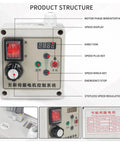 Hella Precise Cnc Rotary Fourth Axis With Adjustable Speed Servo Controller control panel with speed display and emergency stop features.