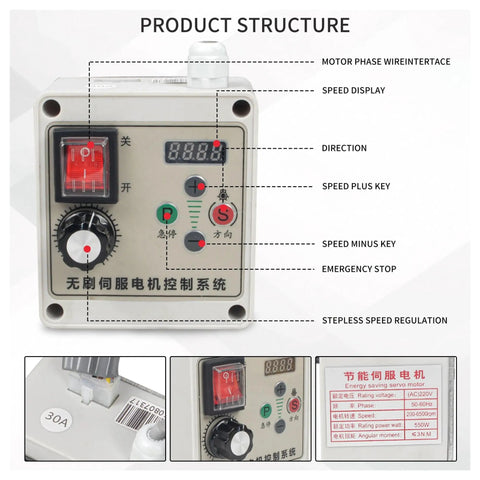 Hella Precise Cnc Rotary Fourth Axis With Adjustable Speed Servo Controller control panel with speed display and emergency stop features.