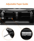 Semi Adjustable Three Hole Punch For Busy Desks 30 Sheet Capacity Black Heavy Duty Paper Punch with adjustable paper guide