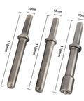 Four steel chisels for Heavy Duty Pneumatic Air Rivet Hammer Kit With 7 Pieces Smoothing Chisels, length 110mm to 116mm