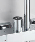 CUTPOIY Thermostatic Shower System with LED digital display and shiny brass finish faucet control knobs.