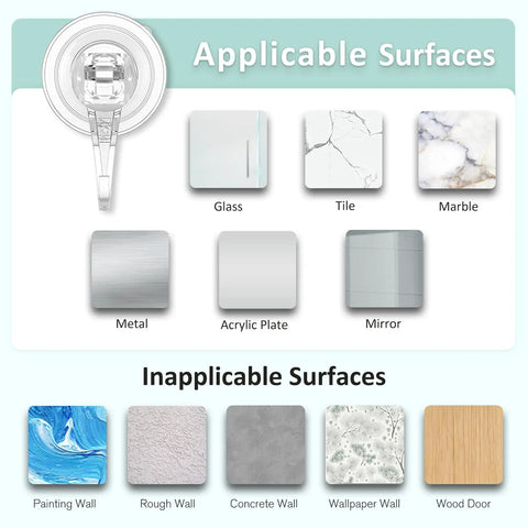 Clear Suction Cup Hooks For Shower Small Size Heavy Duty Removable And Reusable Transparent Bathroom Organizer surfaces