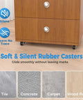 1 Inch Silent Rubber Fixed Caster Wheels Side Mount Non Swivel Castors For Wooden Furniture Cabinets Underbed Drawers And DIY Projects Easy Glide Durable Metal Frame With Screws Four Pack installed on wooden cabinet