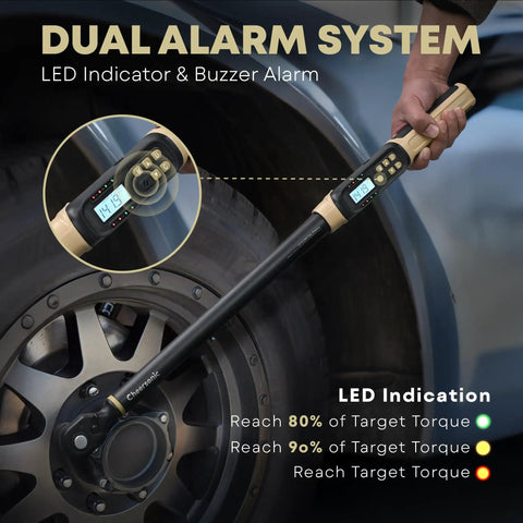 Pro Digital Torque Wrench Half Drive With 12.5 To 250.7 Ft Lb Range Plus Or Minus 1 Percent Accuracy LCD Readout on wheel