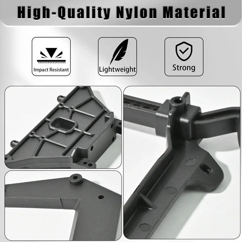 Beefed Up Shock Tower Front And Rear Body Mounts With Nylon Body Posts material detail, impact-resistant nylon