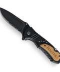 Personalized Groomsmen Pocket Knife Gift For Best Man And Groom Custom Engraved Folding Knife with wooden handle