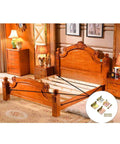 Rock Solid Heavy Duty Bed Rail Connectors For Wood Frames Non Mortise Headboard And Footboard Hardware Kit With Screws in a bedroom setting