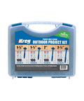 Weather Resistant Pocket Hole Screw Outdoor Project Kit With Maxi Loc Head 450 Count Case Hardened Steel Screws Blue Kote Finish