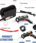 Heavy Duty 1500W Induction Bolt Heater With Magnetic Coils To Kick Loose Frozen Nuts And Bearings Portable ergonomic handle with power switch and induction coil.