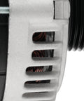 Close-up of 90 Amp Alternator For Hyundai Accent 2006 Through 2009 GLS, Rio, Rio5, Tucson 2.0L, Sportage 2.0L with 4 groove pulley