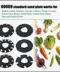 Seed Plate Set 60009 and 60010 for Garden Seeder, 6 plates and assorted vegetables for planting, fits 10001 and 1001-B tray.