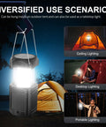 Camping Lantern With 5000mAh Solar Hand Crank Telescopic LED Flashlight And USB Charger for tent and outdoor use