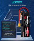 HOOVO 4S LiPo Battery Pack 14.8V 6500mAh 130C RC Power With XT60 Plug and specifications.