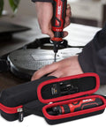 Tough As Nails Protective Travel Case For Twist 2.0 Rechargeable 4V Cordless Screwdriver Tool Organizer Bag showing zipper and interior.